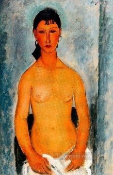  standing Works - standing nude elvira 1918 Amedeo Modigliani